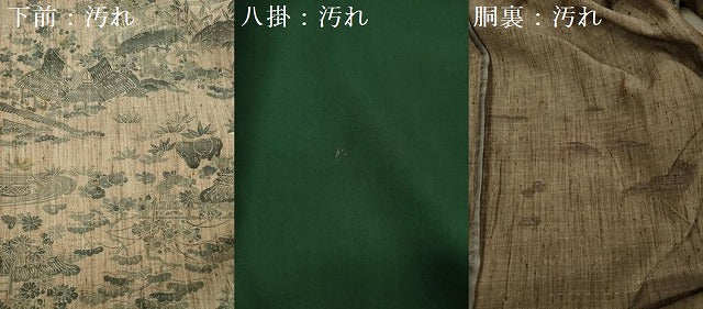 平和屋着物■上質な小紋　紬地　風景文　胴抜き仕立て　正絹　逸品　DABF0678ya