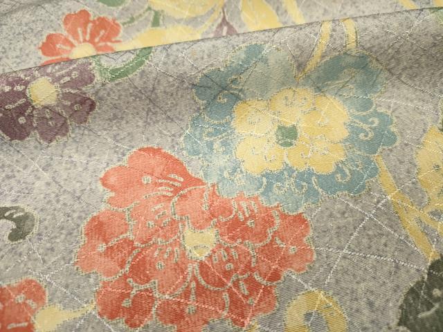 平和屋着物■上質な小紋 花唐草文 正絹 逸品 DABF0680ya