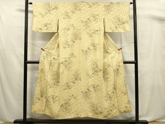 平和屋着物■上質な小紋 草花文 金彩 正絹 逸品 DABF0686ya