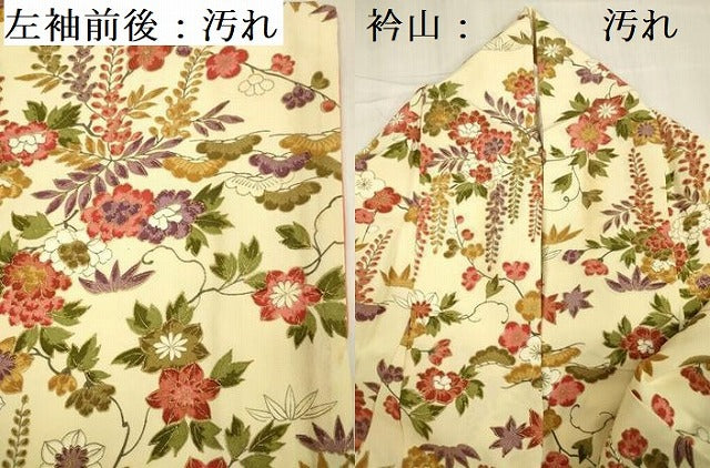 平和屋着物■上質な小紋　草花文　金彩　正絹　逸品　DABF0699ya