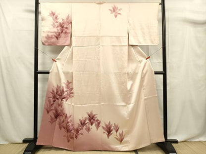 平和屋着物■訪問着　草花文　暈し染め　金彩　正絹　逸品　DABF0701ya