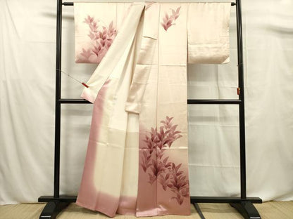 平和屋着物■訪問着　草花文　暈し染め　金彩　正絹　逸品　DABF0701ya