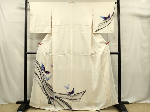 平和屋着物■訪問着　手描き　舞蝶文　正絹　逸品　DABF0704ya