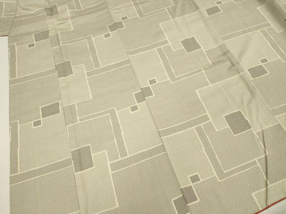 平和屋着物■上質な紬　幾何学文　正絹　逸品　DABF0716ya