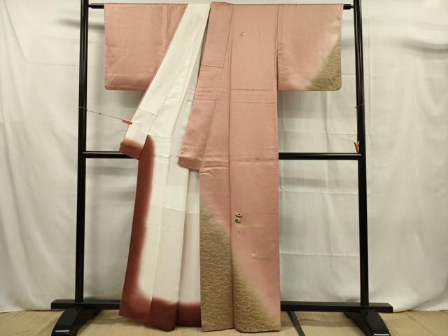 平和屋着物■訪問着 駒刺繍 貝桶文 金彩 正絹 逸品 DABF0722ya