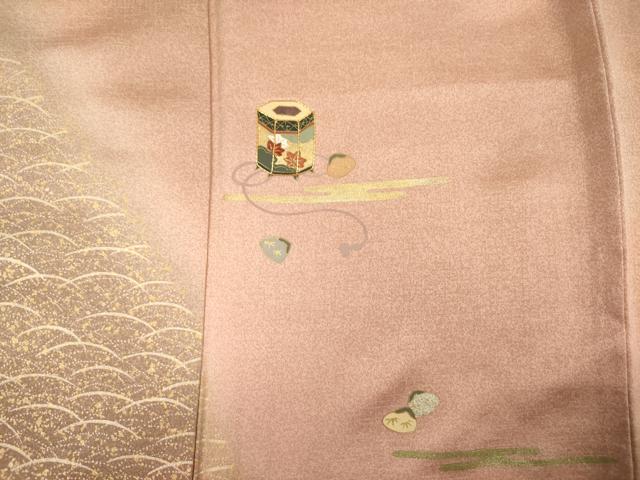 平和屋着物■訪問着 駒刺繍 貝桶文 金彩 正絹 逸品 DABF0722ya