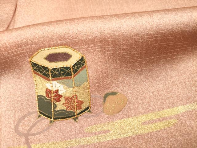 平和屋着物■訪問着 駒刺繍 貝桶文 金彩 正絹 逸品 DABF0722ya