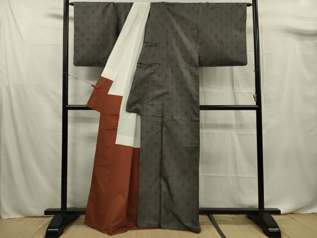 平和屋着物■本場大島紬 9マルキ 麻の葉文様 正絹 逸品 DABF0724ya