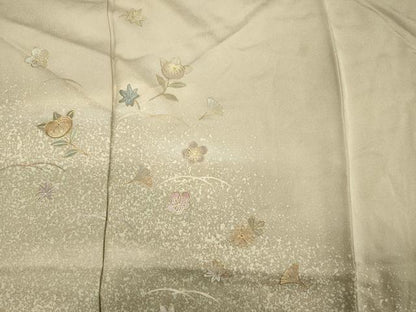 平和屋着物■訪問着 刺繍 草花文 金彩 正絹 逸品 DABF0728ya
