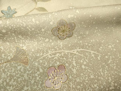 平和屋着物■訪問着 刺繍 草花文 金彩 正絹 逸品 DABF0728ya