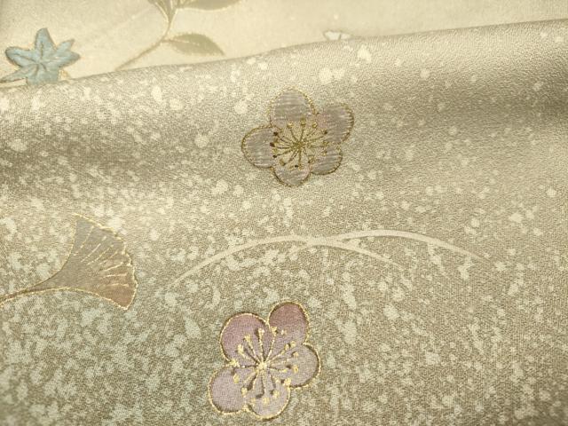 平和屋着物■訪問着 刺繍 草花文 金彩 正絹 逸品 DABF0728ya