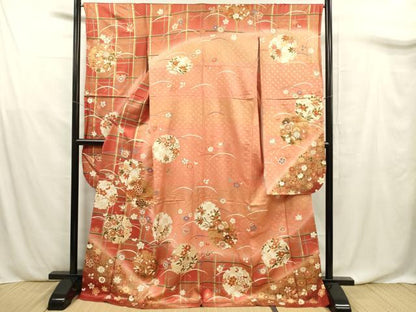 平和屋着物■豪華振袖 芝草雪輪花文 金彩 正絹 逸品 DABF0731ya