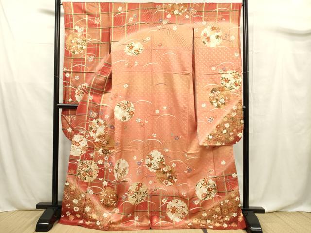 平和屋着物■豪華振袖 芝草雪輪花文 金彩 正絹 逸品 DABF0731ya