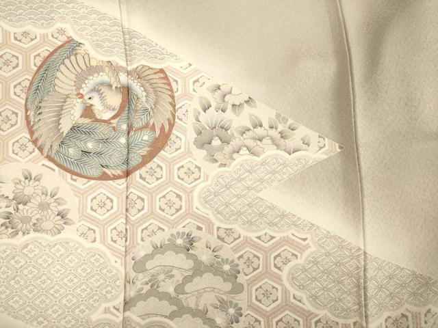 平和屋着物■豪華色留袖　駒刺繍　花鳥丸文　金彩　正絹　逸品　DABF0732ya