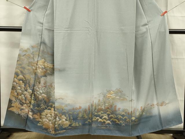 平和屋着物■訪問着　風景文　暈し染め　金彩　正絹　逸品　DABF0734ya