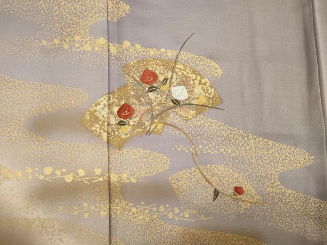 平和屋着物■訪問着 刺繍 流水地紙花文 暈し染め 金彩 正絹 逸品 DABF0735ya