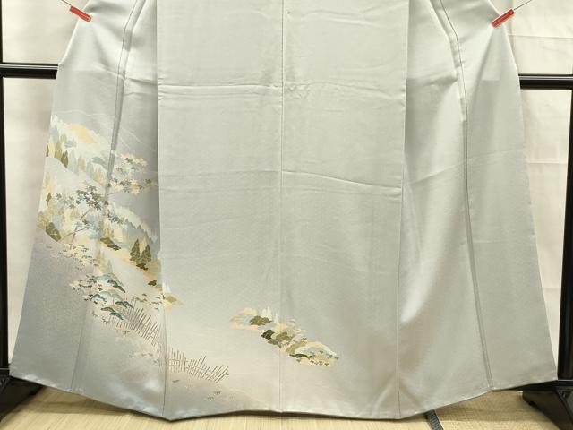 平和屋着物■訪問着　友禅　樹林文　暈し染め　正絹　逸品　DABF0736ya