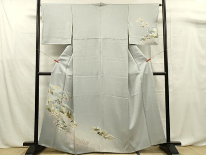 平和屋着物■訪問着　友禅　樹林文　暈し染め　正絹　逸品　DABF0736ya