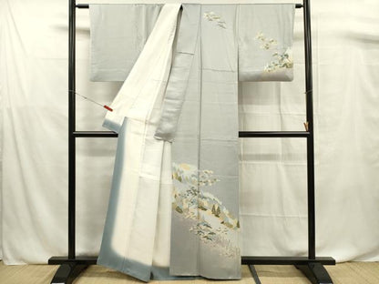 平和屋着物■訪問着　友禅　樹林文　暈し染め　正絹　逸品　DABF0736ya