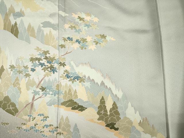 平和屋着物■訪問着　友禅　樹林文　暈し染め　正絹　逸品　DABF0736ya