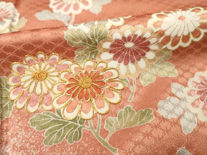 平和屋着物■訪問着 駒刺繍 草花文 たたき染め 正絹 逸品 DABF0749ya