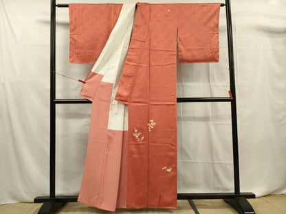 平和屋着物■訪問着 刺繍 枝梅文 金彩 正絹 逸品 DABF0750ya