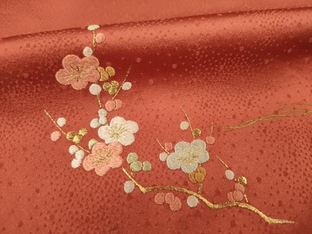 平和屋着物■訪問着 刺繍 枝梅文 金彩 正絹 逸品 DABF0750ya