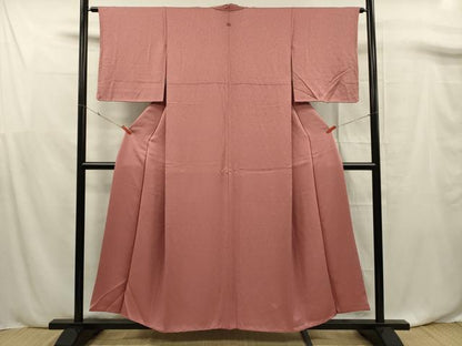 平和屋着物■上質な色無地　退紅色　正絹　逸品　DABF0751ya