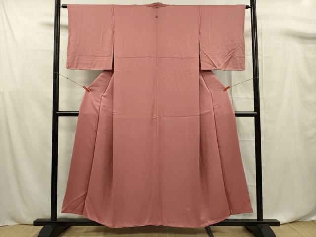 平和屋着物■上質な色無地　退紅色　正絹　逸品　DABF0751ya