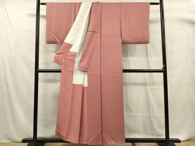 平和屋着物■上質な色無地　退紅色　正絹　逸品　DABF0751ya