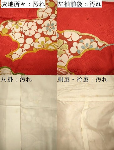 平和屋着物■豪華振袖　雲取り花文　金彩　正絹　逸品　DABF0762ya