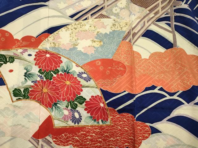 平和屋着物■豪華振袖　駒刺繍　地紙花文　金彩　正絹　逸品　DABF0763ya