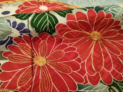 平和屋着物■豪華振袖　駒刺繍　地紙花文　金彩　正絹　逸品　DABF0763ya
