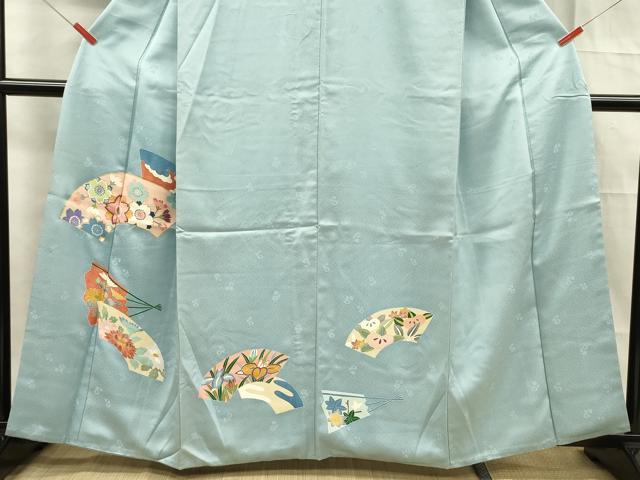 平和屋着物■訪問着　駒刺繍　地紙花文　金糸　正絹　逸品　DABF0769ya