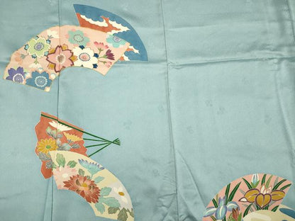 平和屋着物■訪問着　駒刺繍　地紙花文　金糸　正絹　逸品　DABF0769ya