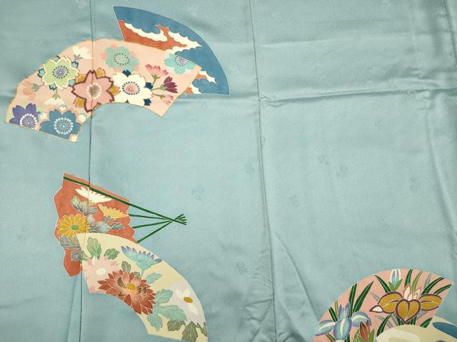 平和屋着物■訪問着　駒刺繍　地紙花文　金糸　正絹　逸品　DABF0769ya
