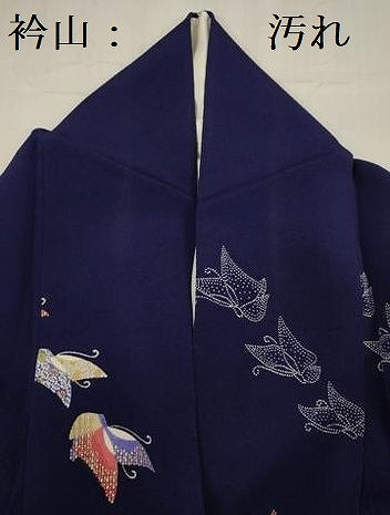 平和屋着物■上質な小紋　舞蝶文　金銀彩　正絹　逸品　DABF0771ya