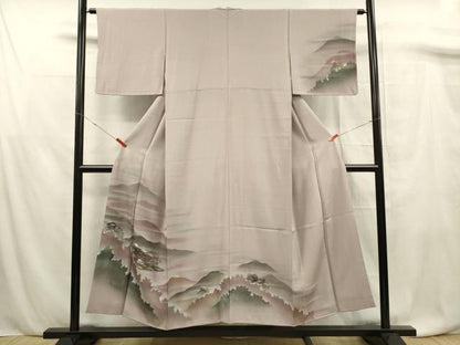 平和屋着物■訪問着　遠山文　暈し染め　正絹　逸品　DABF0772ya