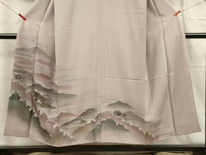 平和屋着物■訪問着　遠山文　暈し染め　正絹　逸品　DABF0772ya