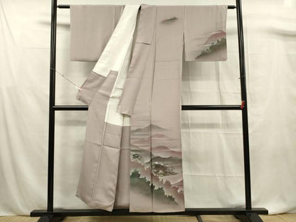 平和屋着物■訪問着　遠山文　暈し染め　正絹　逸品　DABF0772ya