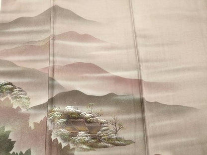 平和屋着物■訪問着　遠山文　暈し染め　正絹　逸品　DABF0772ya