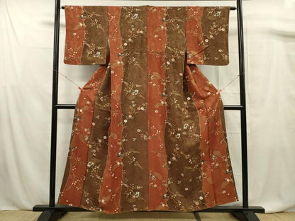 平和屋着物■上質な小紋　花間道　金彩　正絹　逸品　DABF0773ya