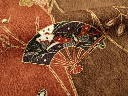 平和屋着物■上質な小紋　花間道　金彩　正絹　逸品　DABF0773ya