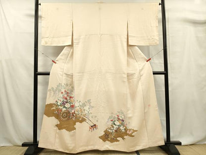 平和屋着物■豪華色留袖　作家物　花車文　金彩　正絹　逸品　DABF0774ya