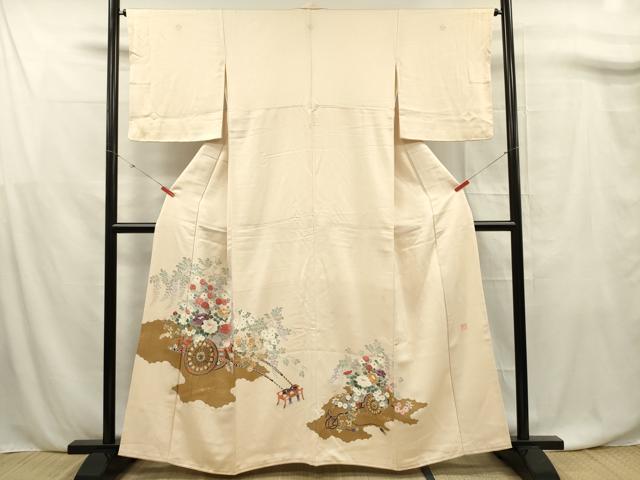 平和屋着物■豪華色留袖　作家物　花車文　金彩　正絹　逸品　DABF0774ya