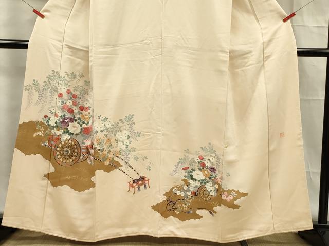 平和屋着物■豪華色留袖　作家物　花車文　金彩　正絹　逸品　DABF0774ya