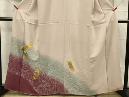 平和屋着物■訪問着　短冊花文　暈し染め　金彩　正絹　逸品　DABF0775ya