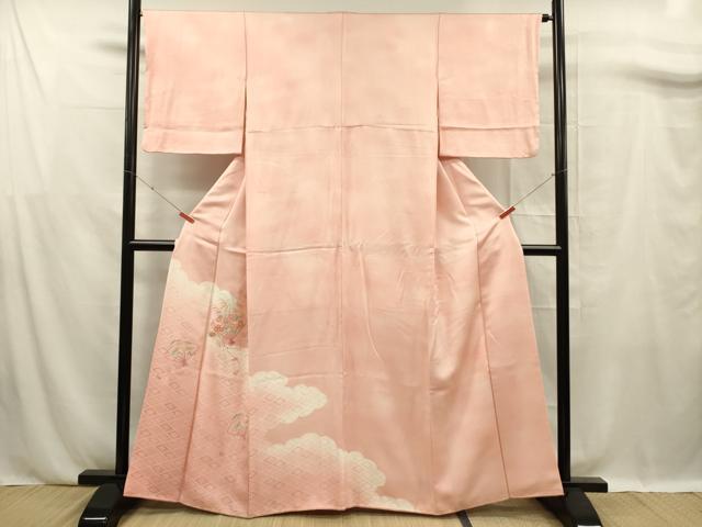 平和屋着物■訪問着　刺繍　扇面花文　正絹　逸品　DABF0776ya