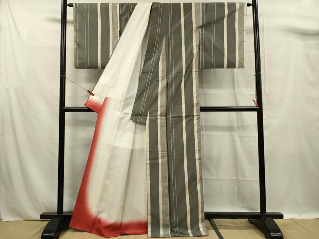 平和屋着物■上質な紬　間道　正絹　逸品　DABF0780ya