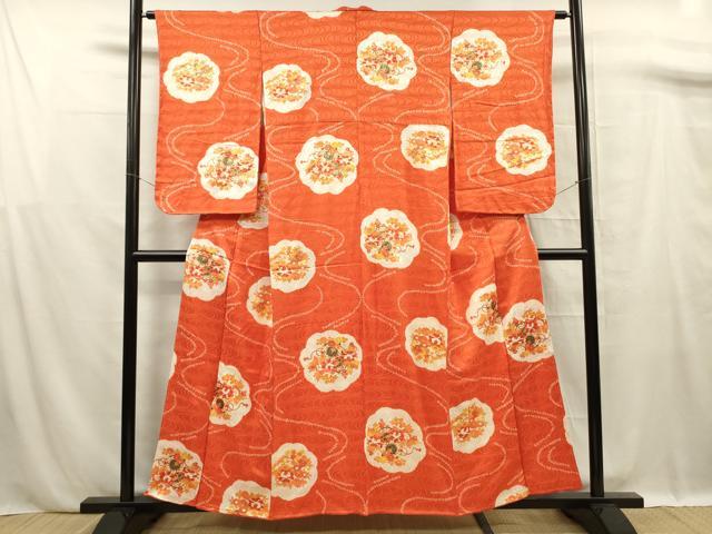 平和屋着物■上質な小紋　絞り　花丸文　金彩　正絹　逸品　未使用　DABF0784ya